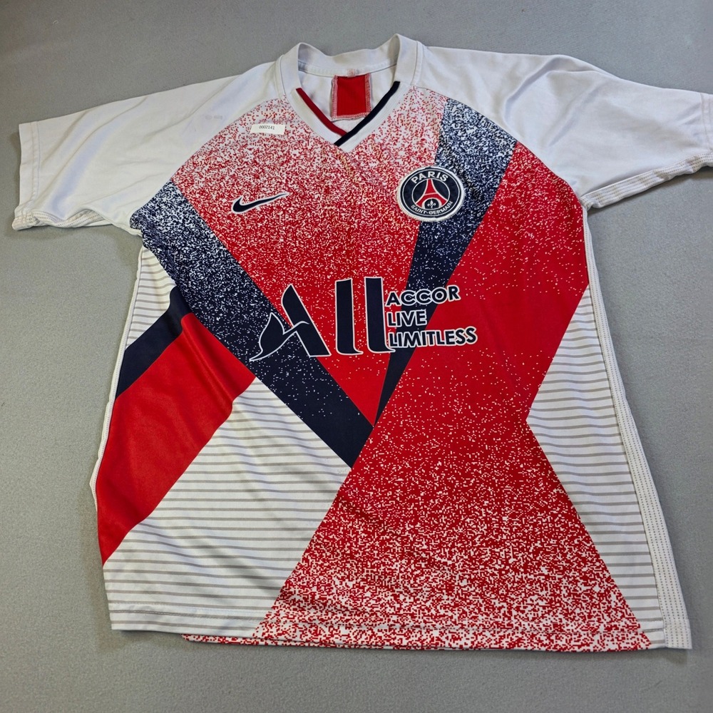 Nike Paris Saint-Germain PSG Pre-Match Jersey Red White Blue Soccer Shirt Mens L